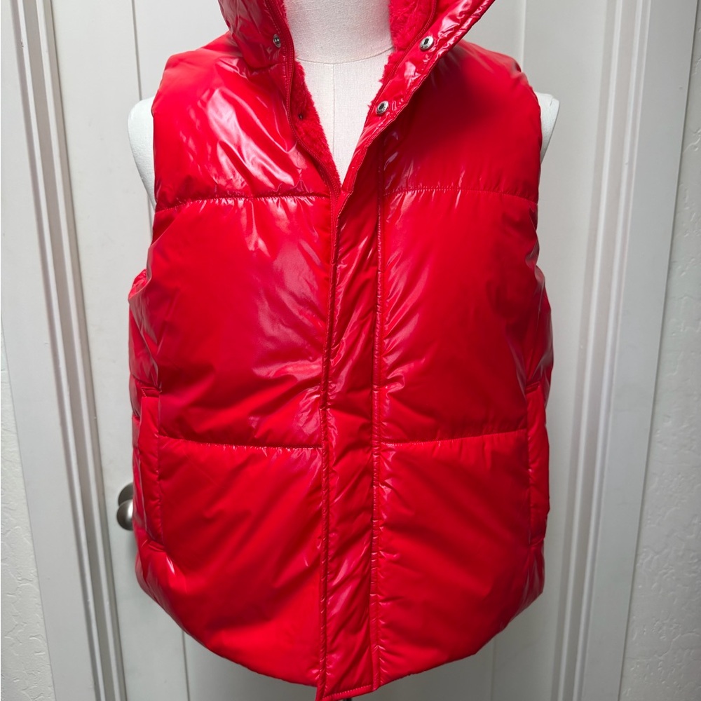 Red Vest with faux fur inside—size M